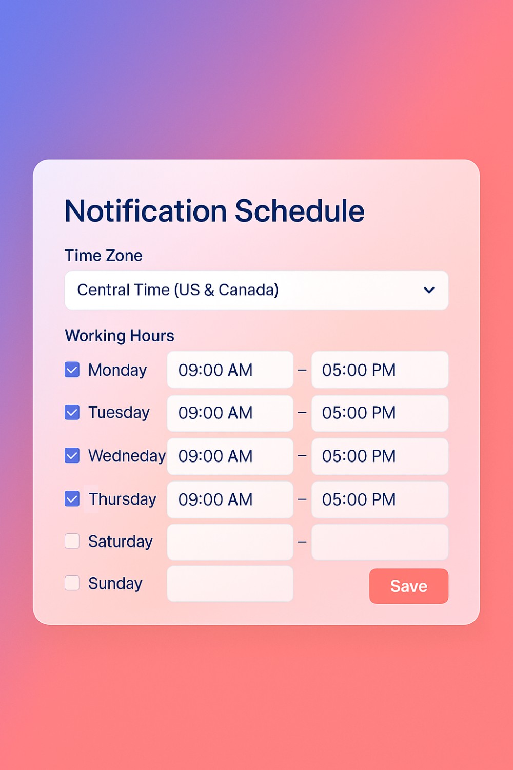 New Update: Now You Can Set Notification Schedule on Hourspent